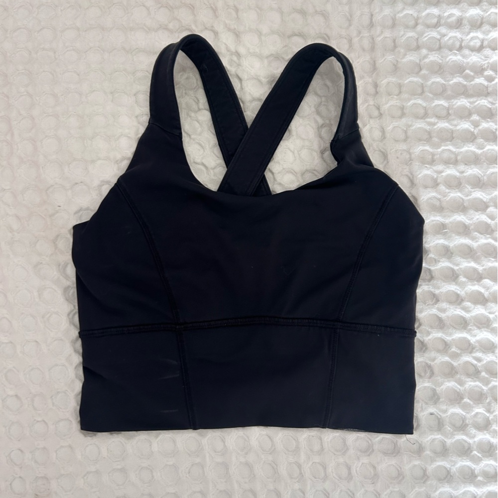 lululemon athletica long line Black Sports Bra Crop top